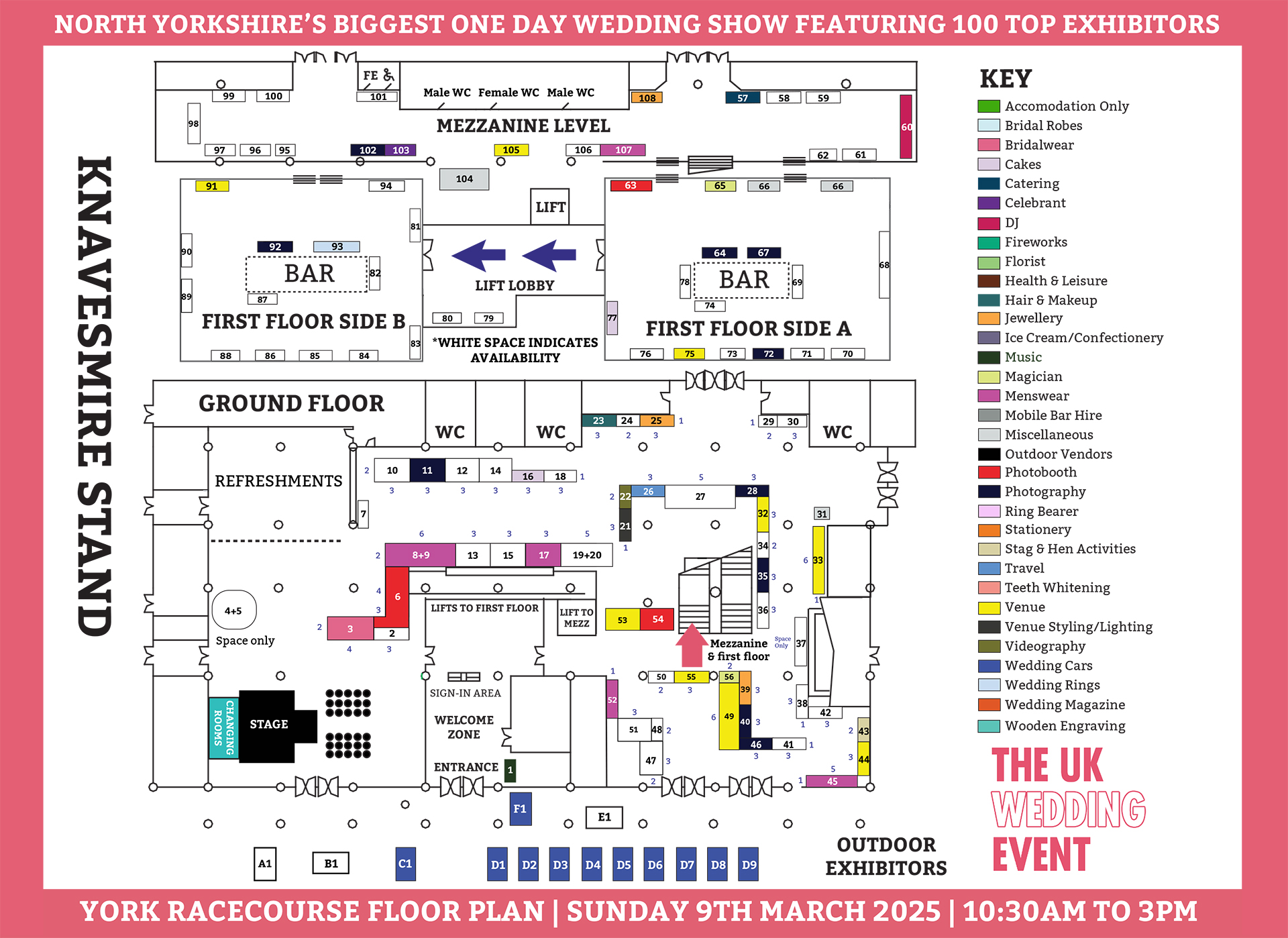 York Racecourse Wedding Show Floor Plan for March 2025