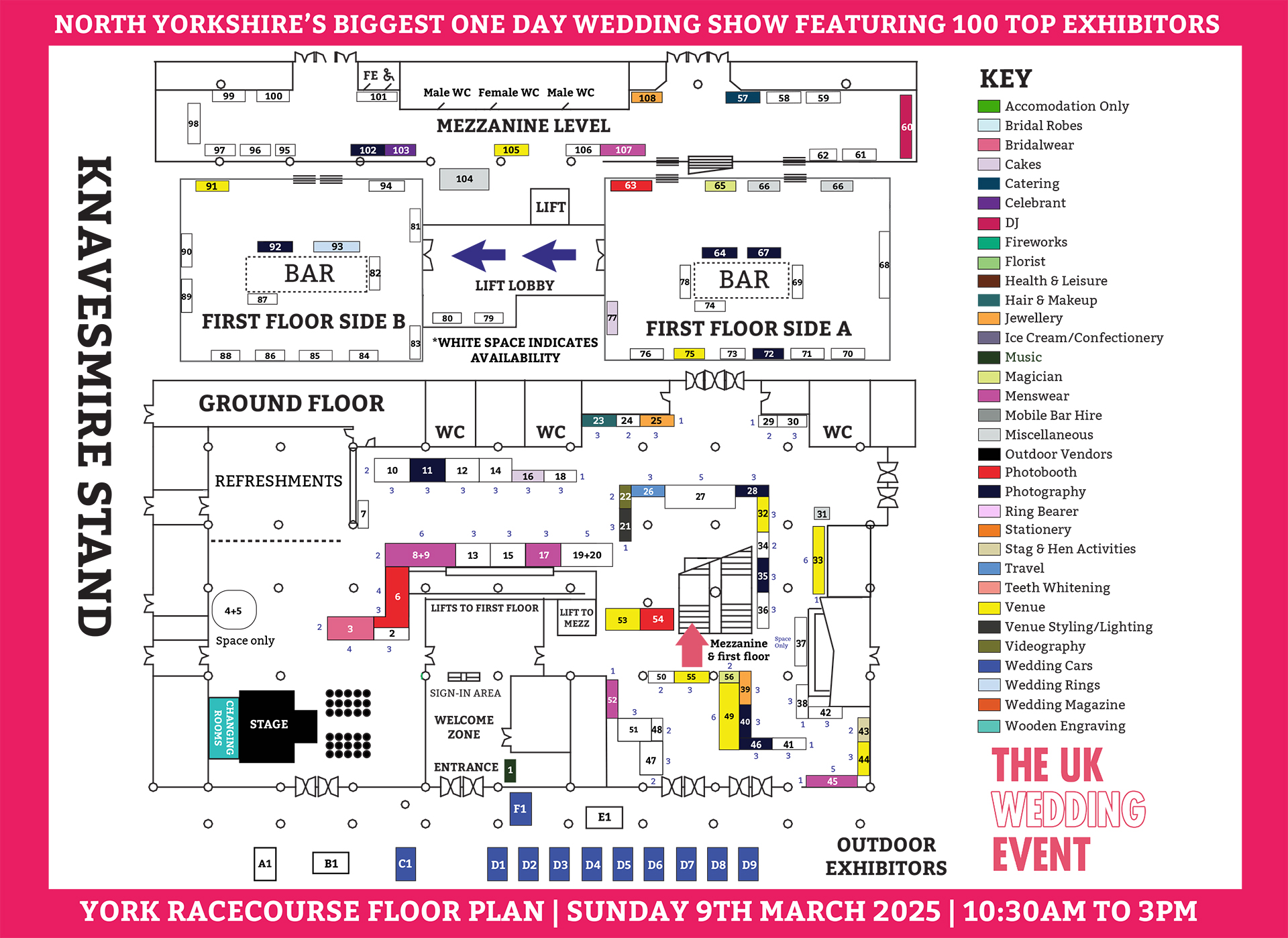 York Racecourse Wedding Show Floor Plan for March 2025